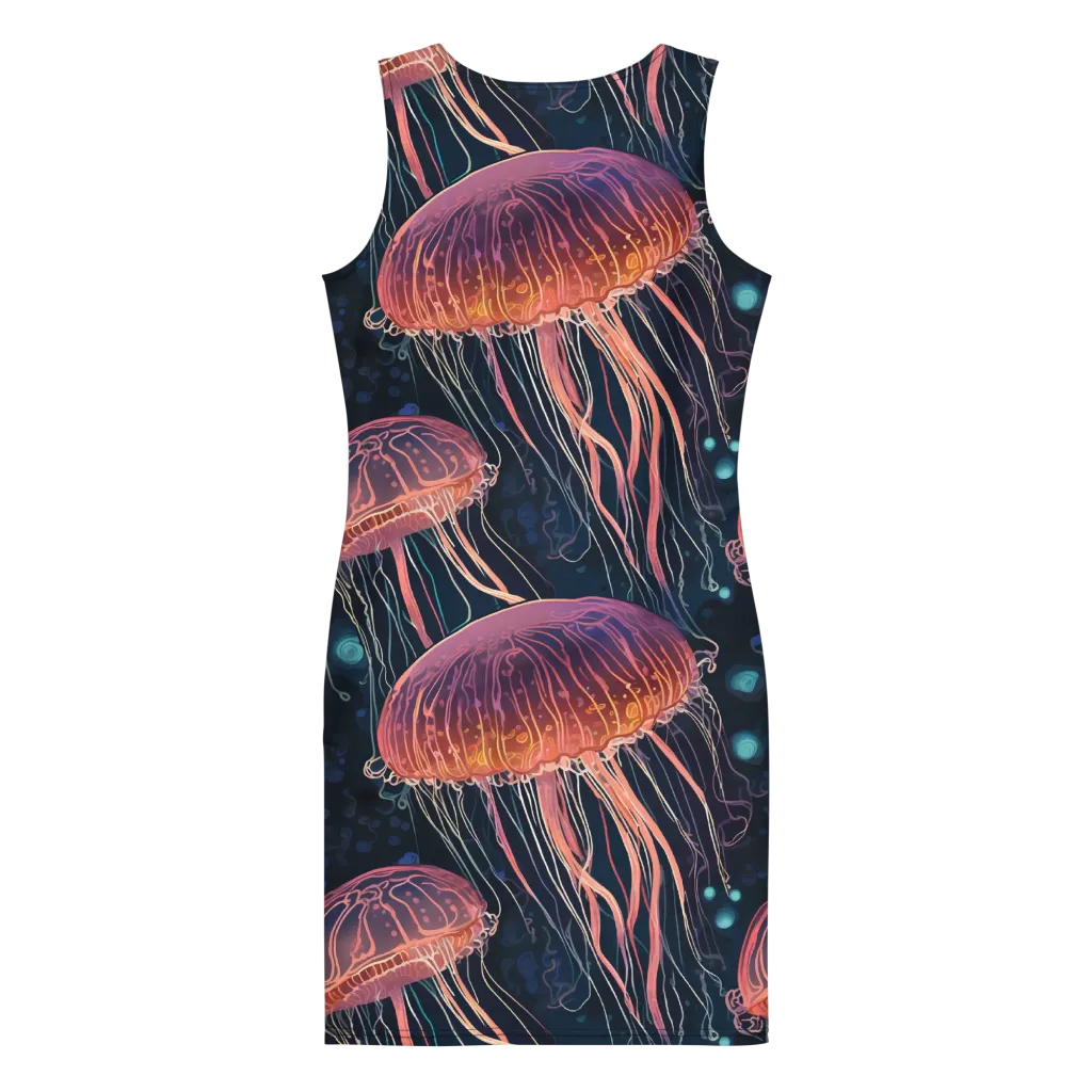 Jellyfish Nocturne on Bodycon Dress — Back