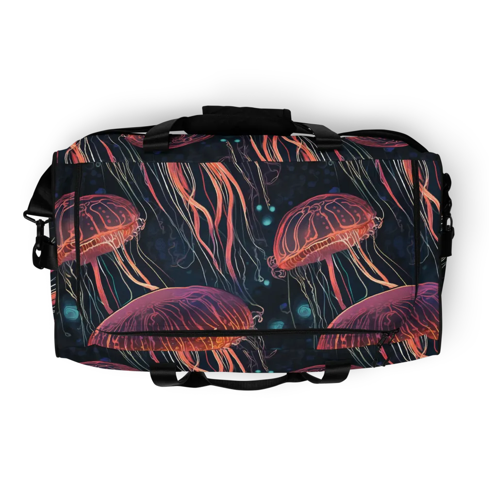 Jellyfish Nocturne on Duffle Bag — Top
