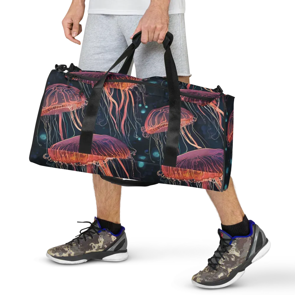 Jellyfish Nocturne on Duffle Bag — Front