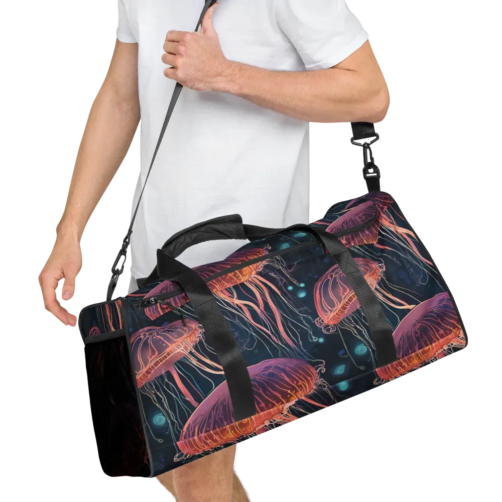 Jellyfish Nocturne on Duffle Bag — Right Front