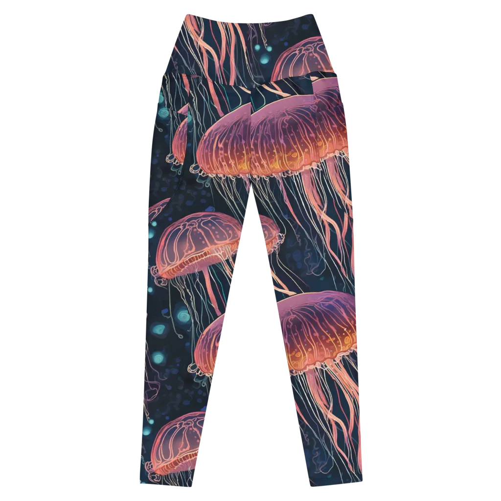 Jellyfish Nocturne on Leggings with Pockets — Front