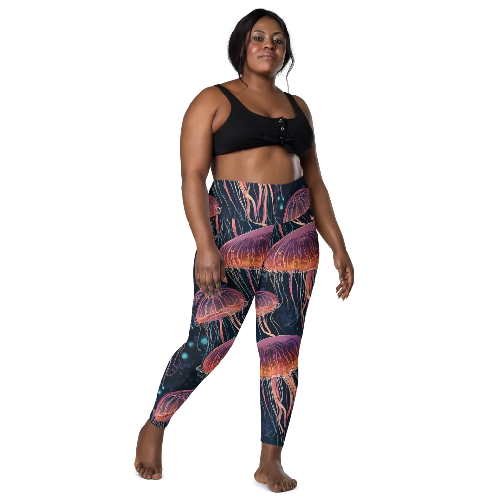 Jellyfish Nocturne on Leggings with Pockets — Front