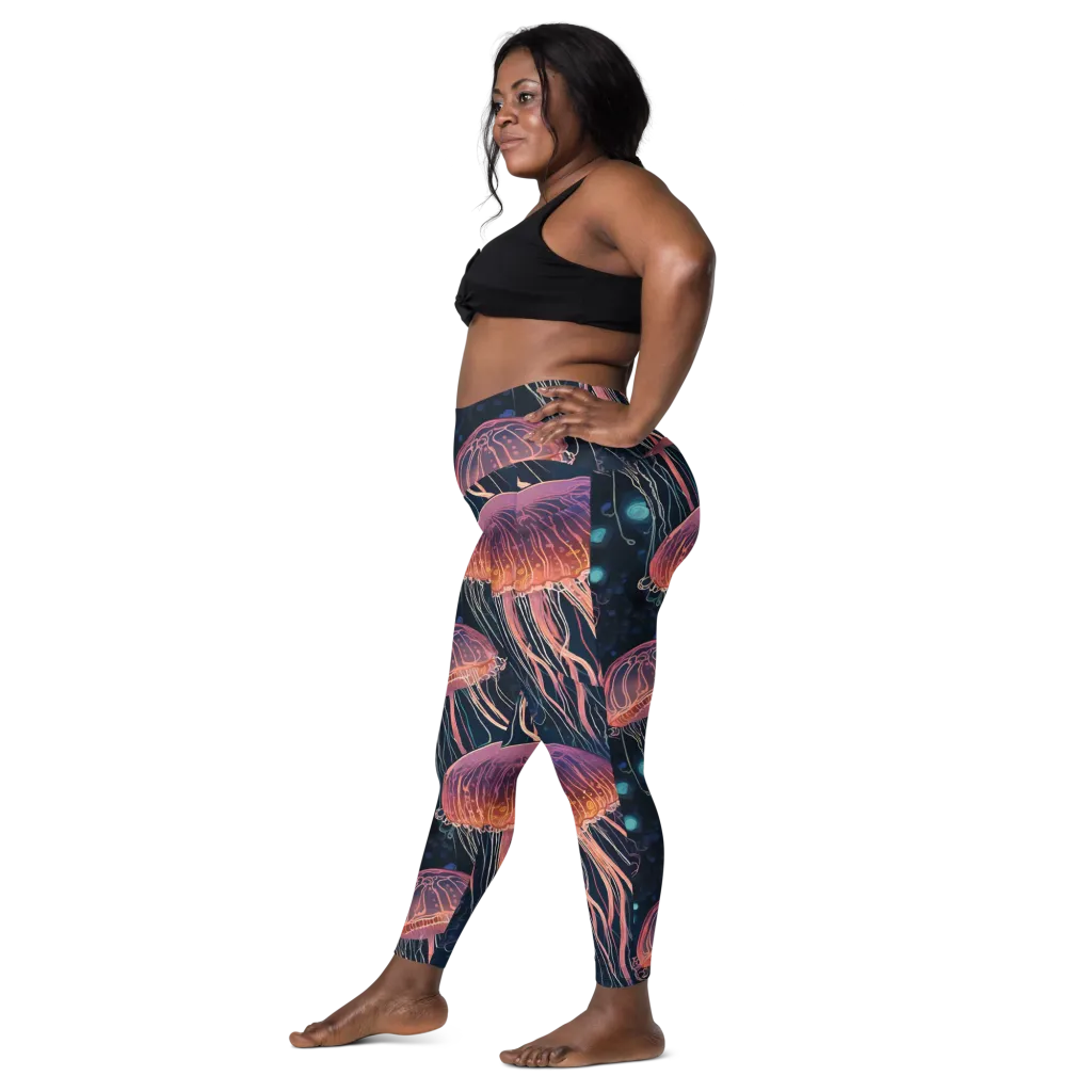 Jellyfish Nocturne on Leggings with Pockets — Left