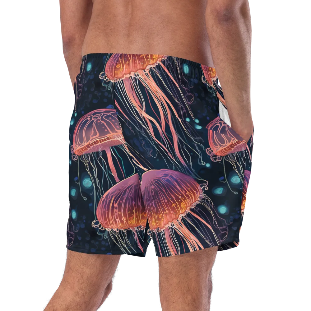Jellyfish Nocturne on Swim Trunks — Right Back