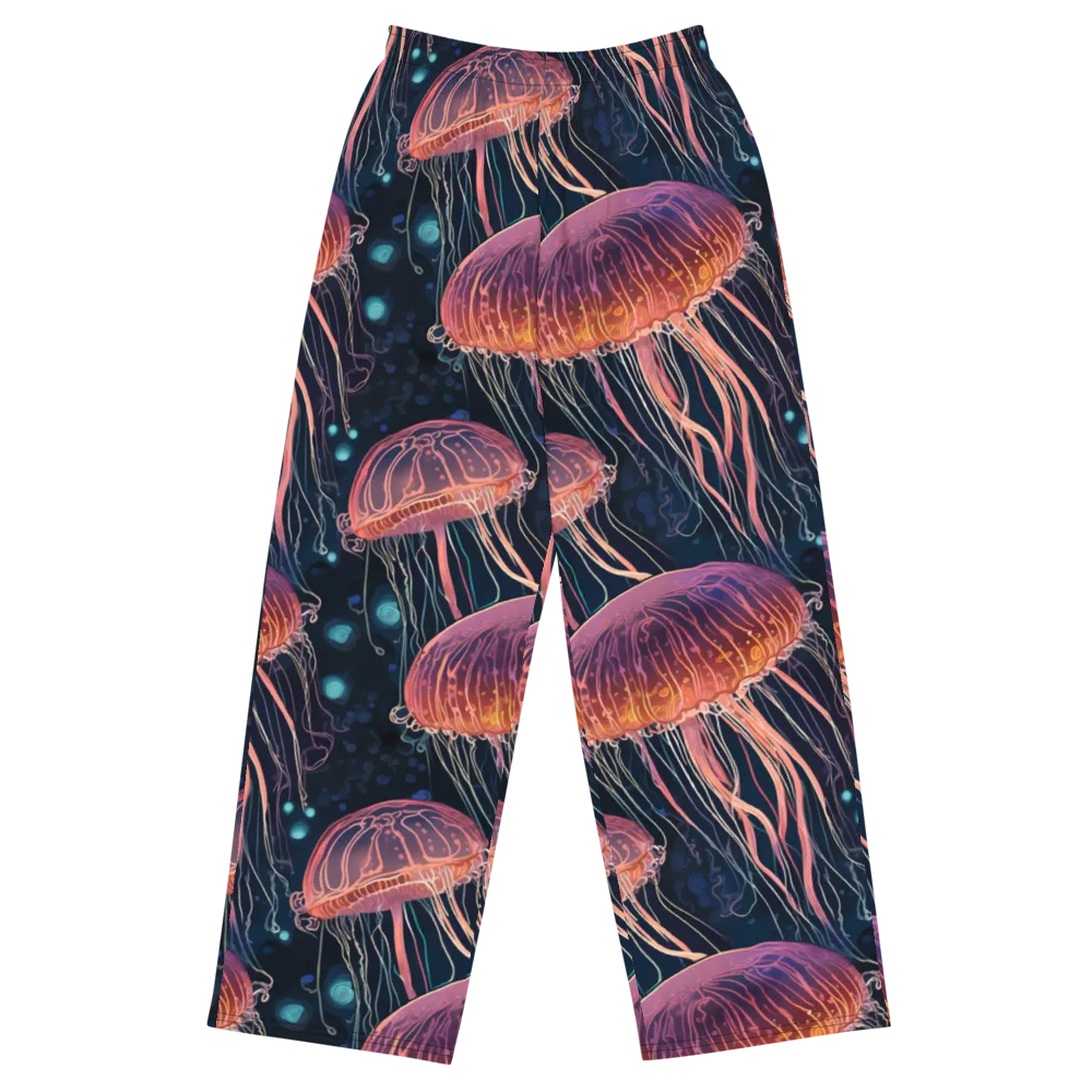 Jellyfish Nocturne on Wide-Leg Pants — Front