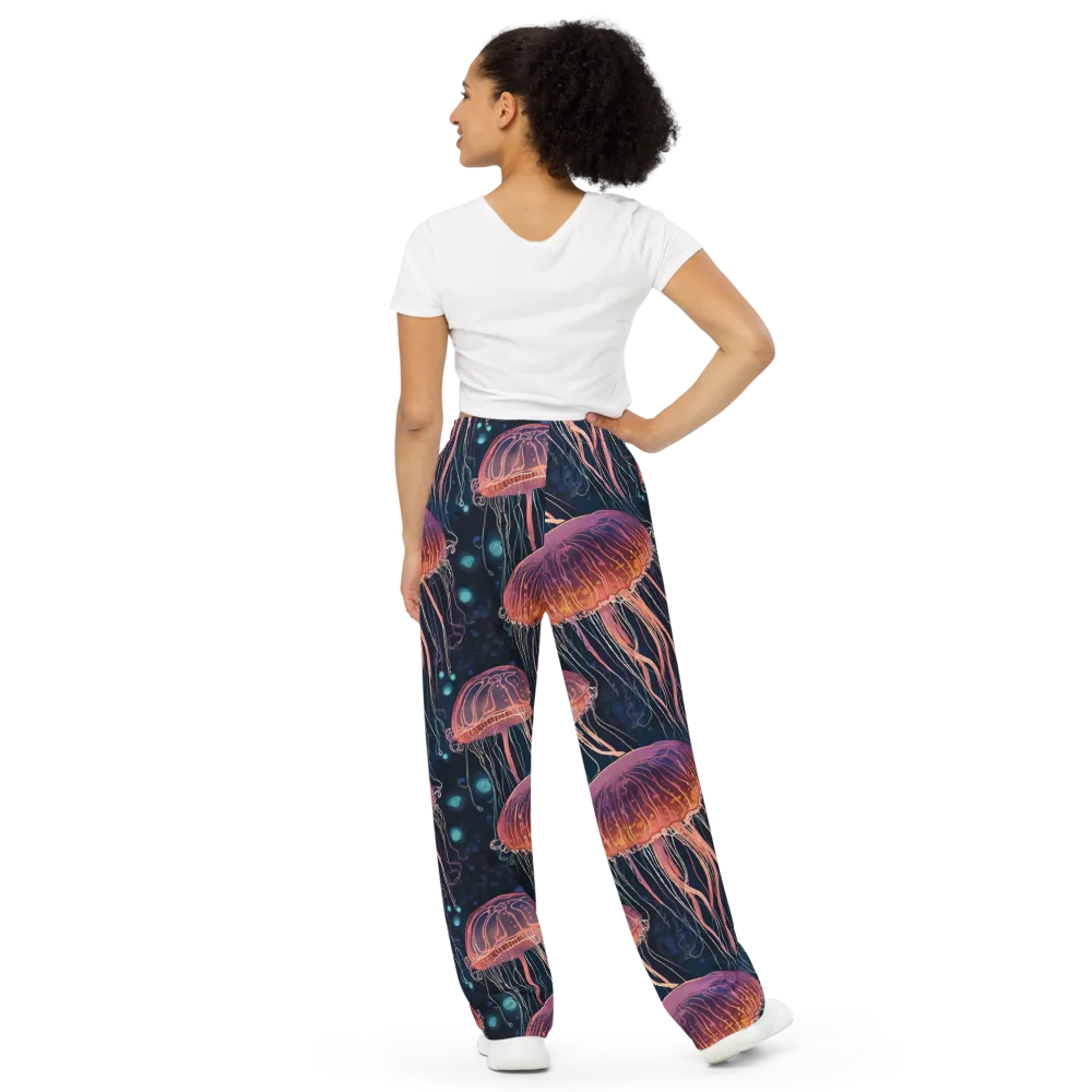 Jellyfish Nocturne on Wide-Leg Pants — Back