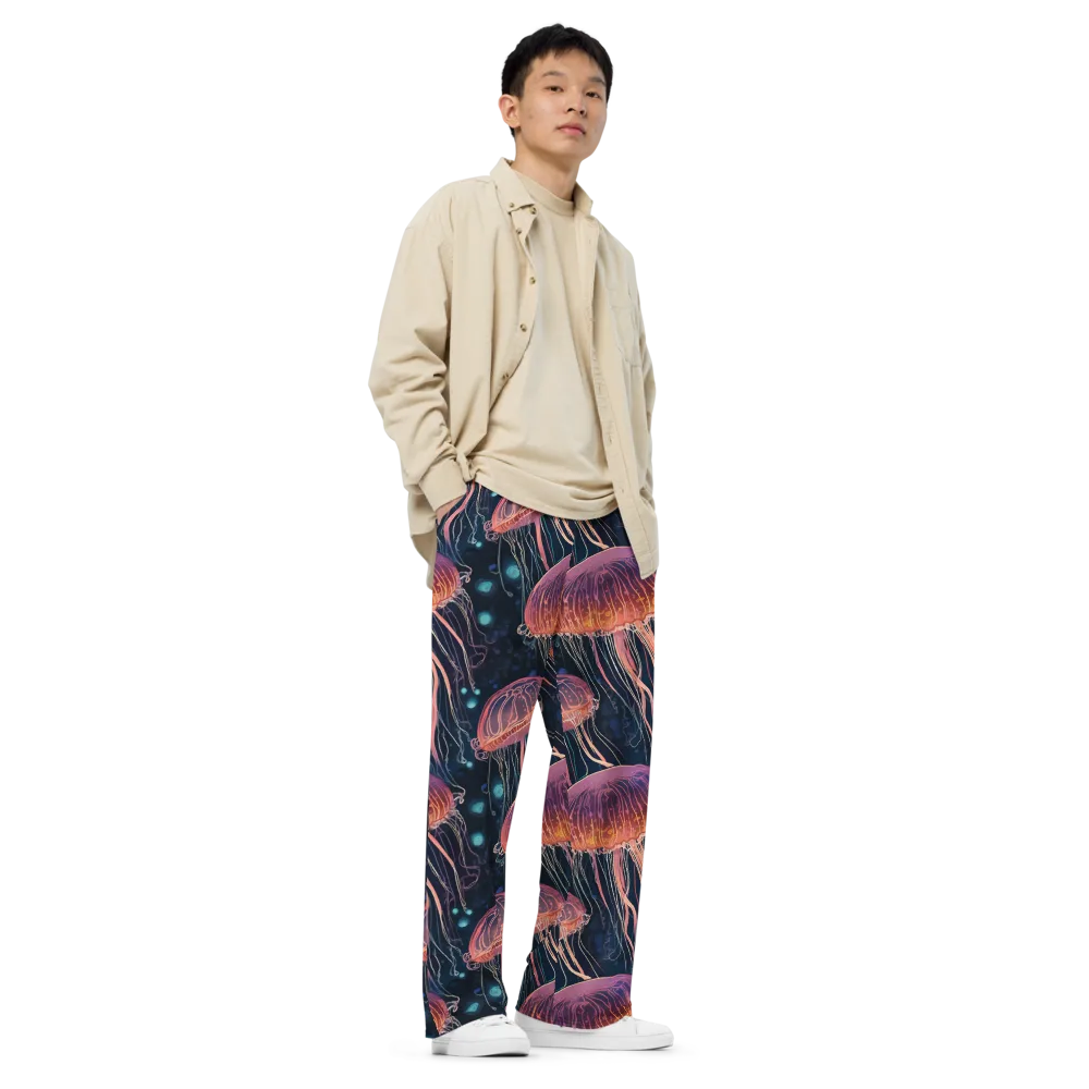 Jellyfish Nocturne on Wide-Leg Pants — Right Front