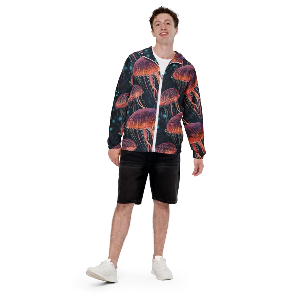 Jellyfish Nocturne on Men's Windbreaker — Front