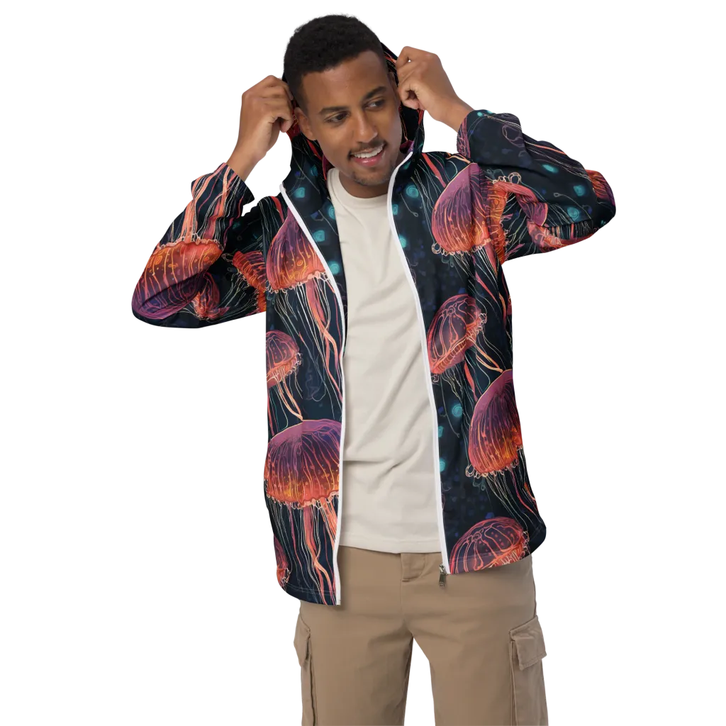 Jellyfish Nocturne on Men's Windbreaker — Front