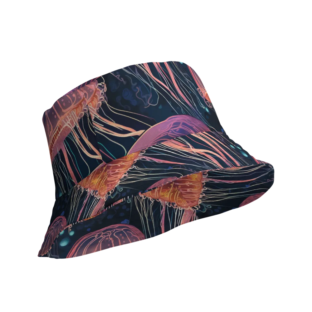 Jellyfish Nocturne on Reversible Bucket Hat — Product details Outside