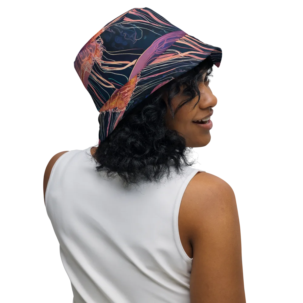Jellyfish Nocturne on Reversible Bucket Hat — Right Outside