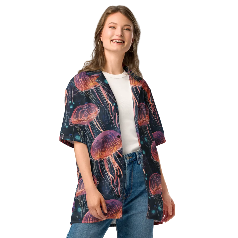 Jellyfish Nocturne on Button Shirt — Front