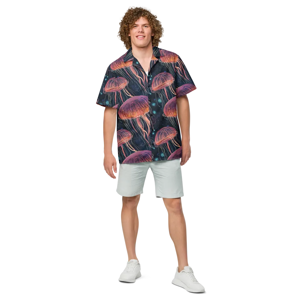 Jellyfish Nocturne on Button Shirt — Front