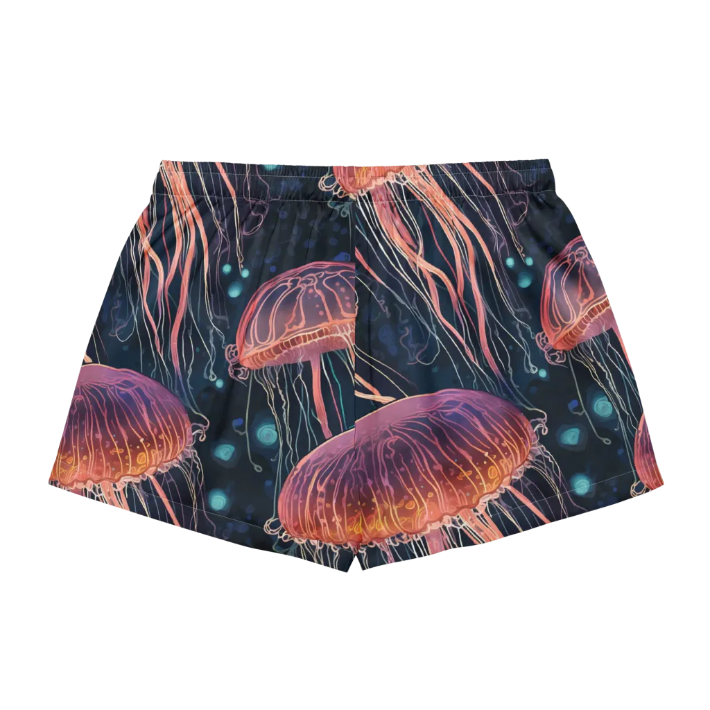 Jellyfish Nocturne on Women's Pajama Shorts — Back