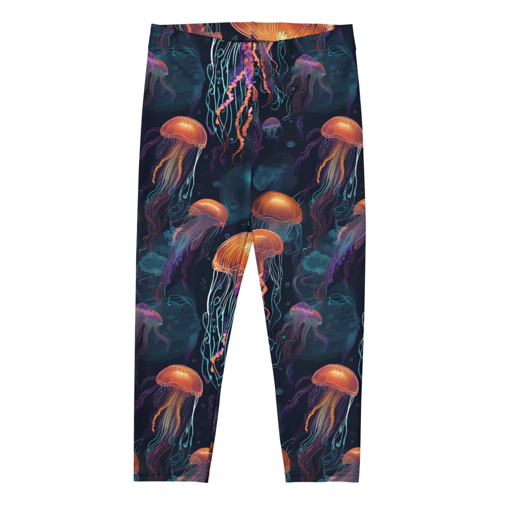 Jellyfish Reverie on Capri Leggings — Front