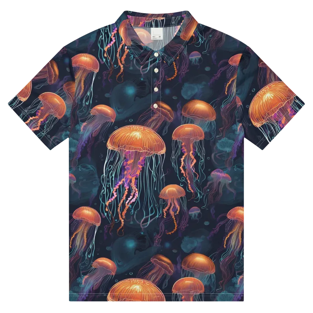 Jellyfish Reverie on Men's Slim Fit Polo Shirt — Front