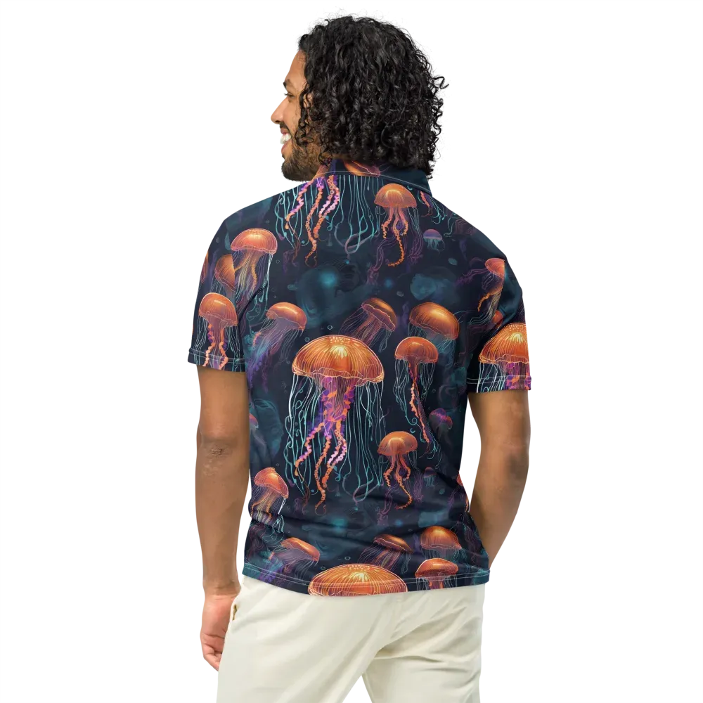 Jellyfish Reverie on Men's Slim Fit Polo Shirt — Back