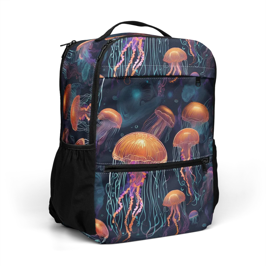 Jellyfish Reverie on Utility Backpack — Right Front