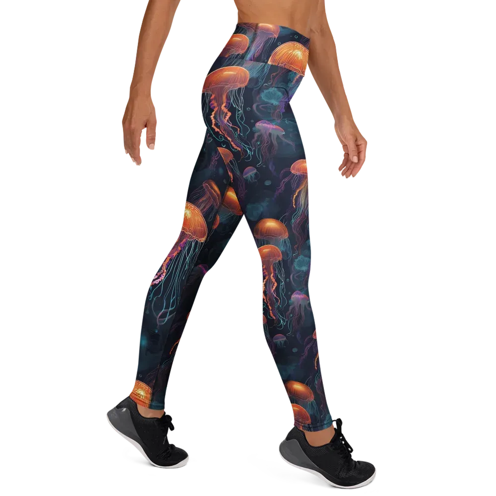 Jellyfish Reverie on Yoga Leggings — Right