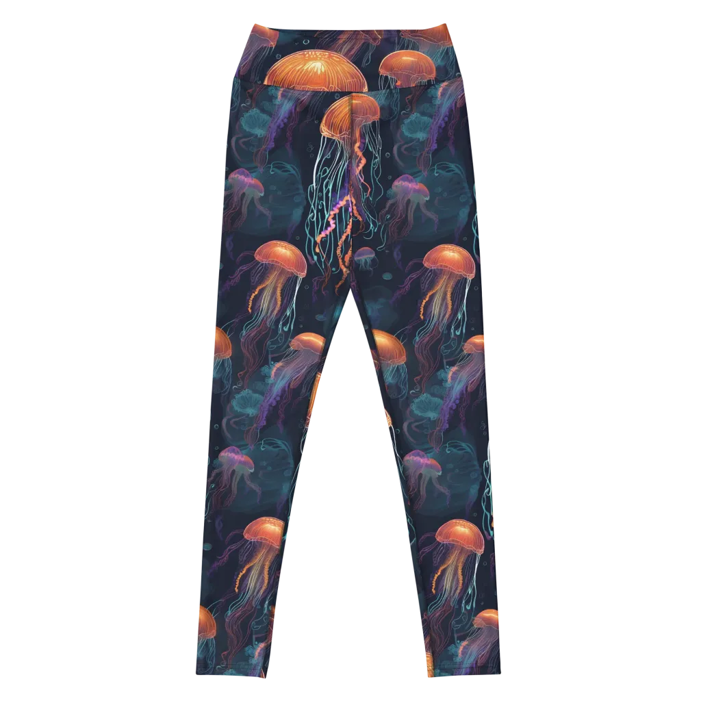 Jellyfish Reverie on Yoga Leggings — Front