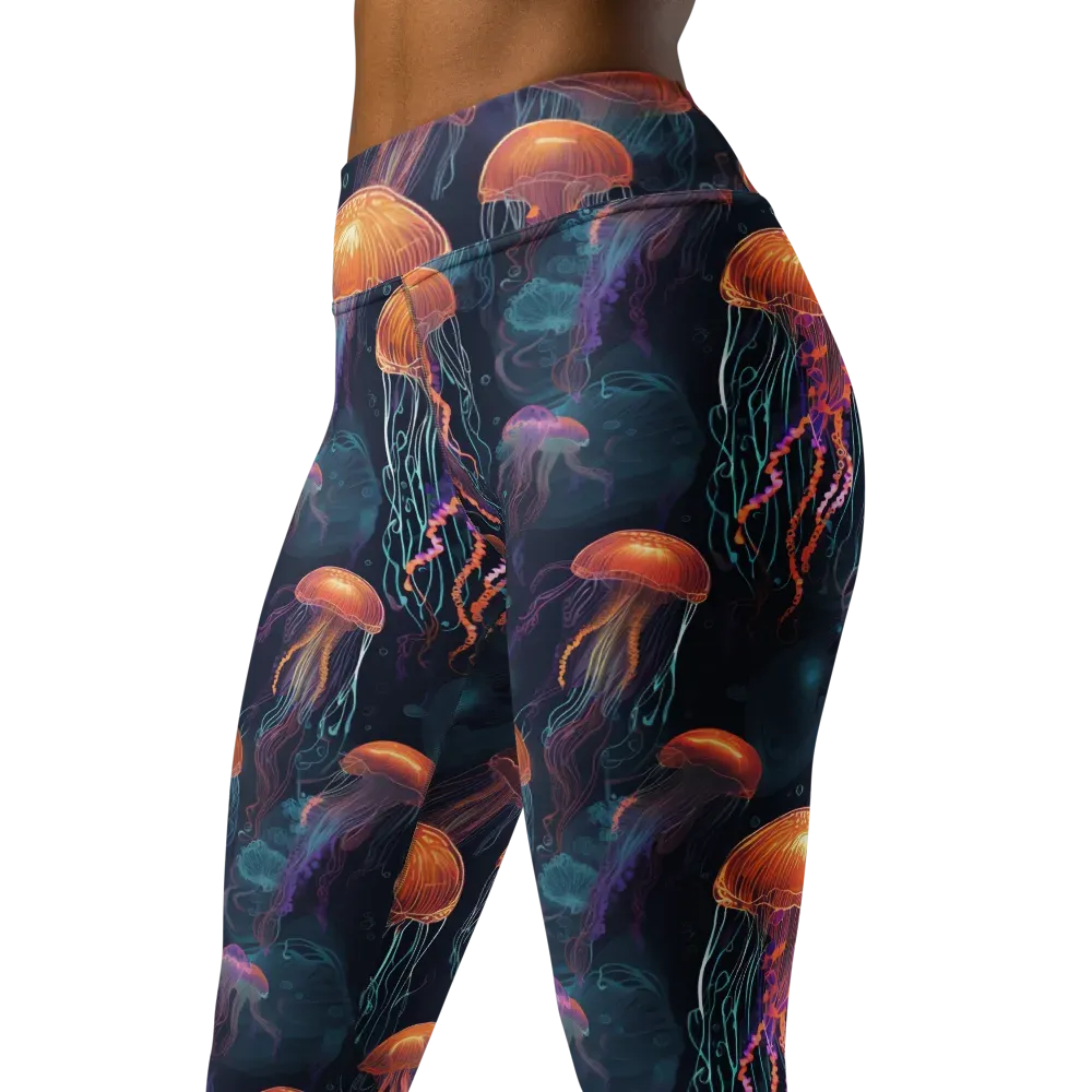 Jellyfish Reverie on Yoga Leggings — Left Front