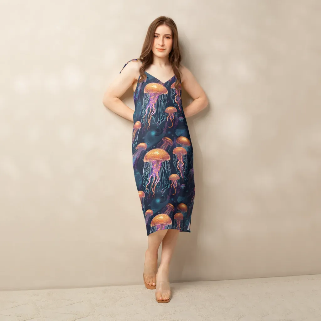 Jellyfish Reverie on Slip Dress — Front
