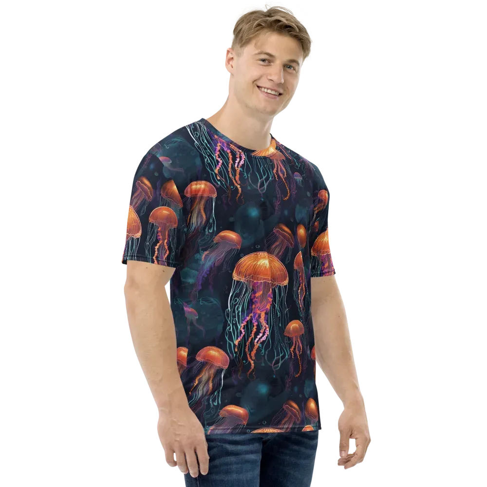 Jellyfish Reverie on Men's Crew Neck T-Shirt — Right