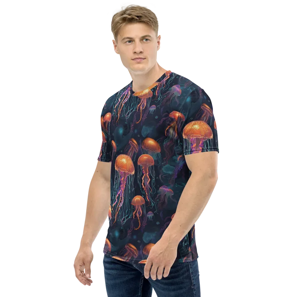 Jellyfish Reverie on Men's Crew Neck T-Shirt — Left