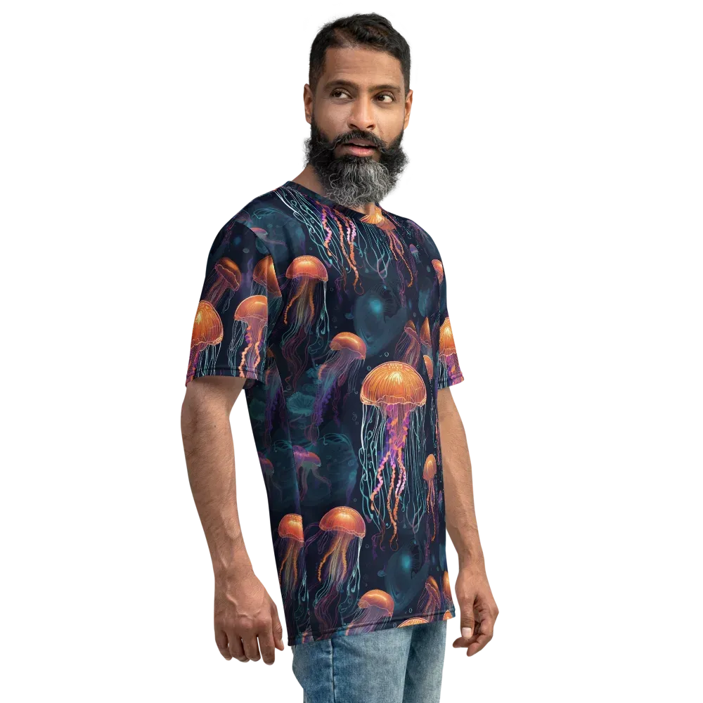 Jellyfish Reverie on Men's Crew Neck T-Shirt — Right