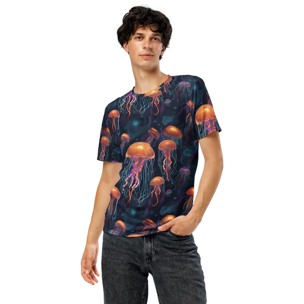 Jellyfish Reverie on Men's Crew Neck T-Shirt — Front