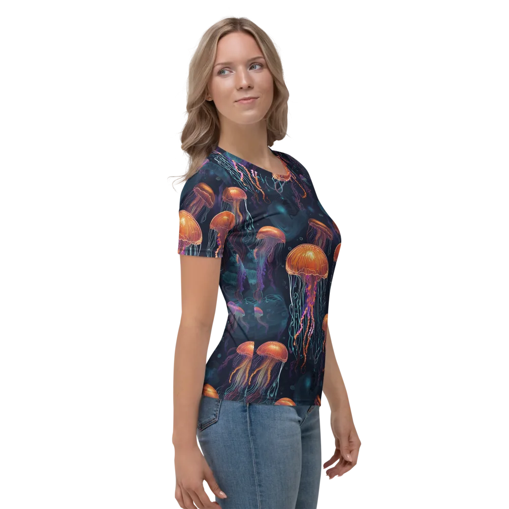 Jellyfish Reverie on Women's Crew Neck T-Shirt — Right