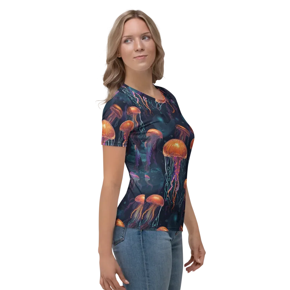 Jellyfish Reverie on Women's Crew Neck T-Shirt — Right