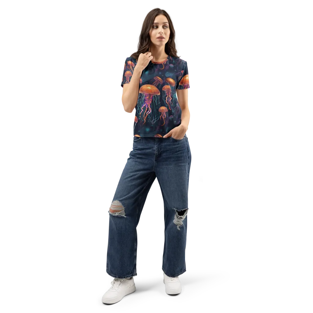 Jellyfish Reverie on Women's Crew Neck T-Shirt — Front