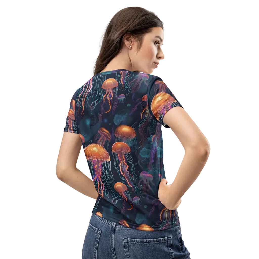 Jellyfish Reverie on Women's Crew Neck T-Shirt — Back