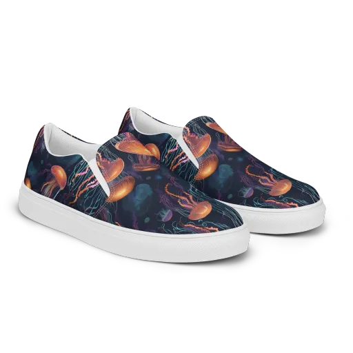 Jellyfish Reverie on a Men's Slip-On Canvas Shoes