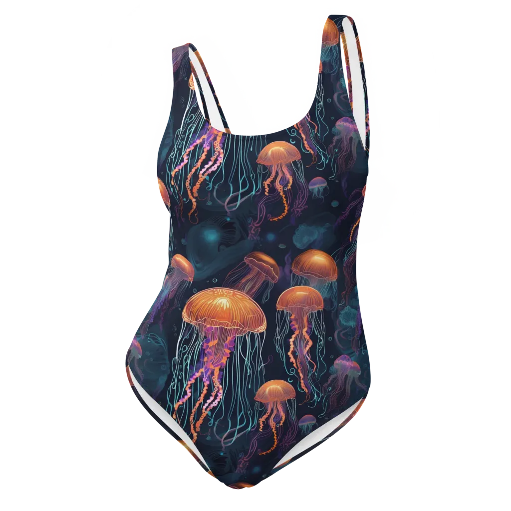 Jellyfish Reverie on One-Piece Swimsuit — Front