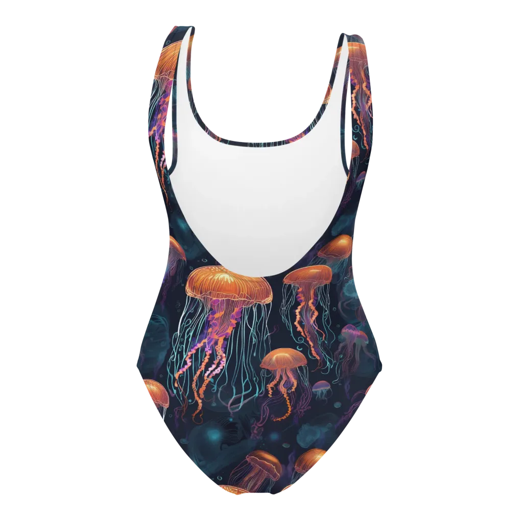 Jellyfish Reverie on One-Piece Swimsuit — Back