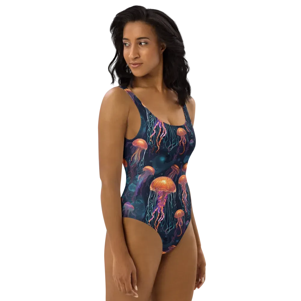 Jellyfish Reverie on One-Piece Swimsuit — Right