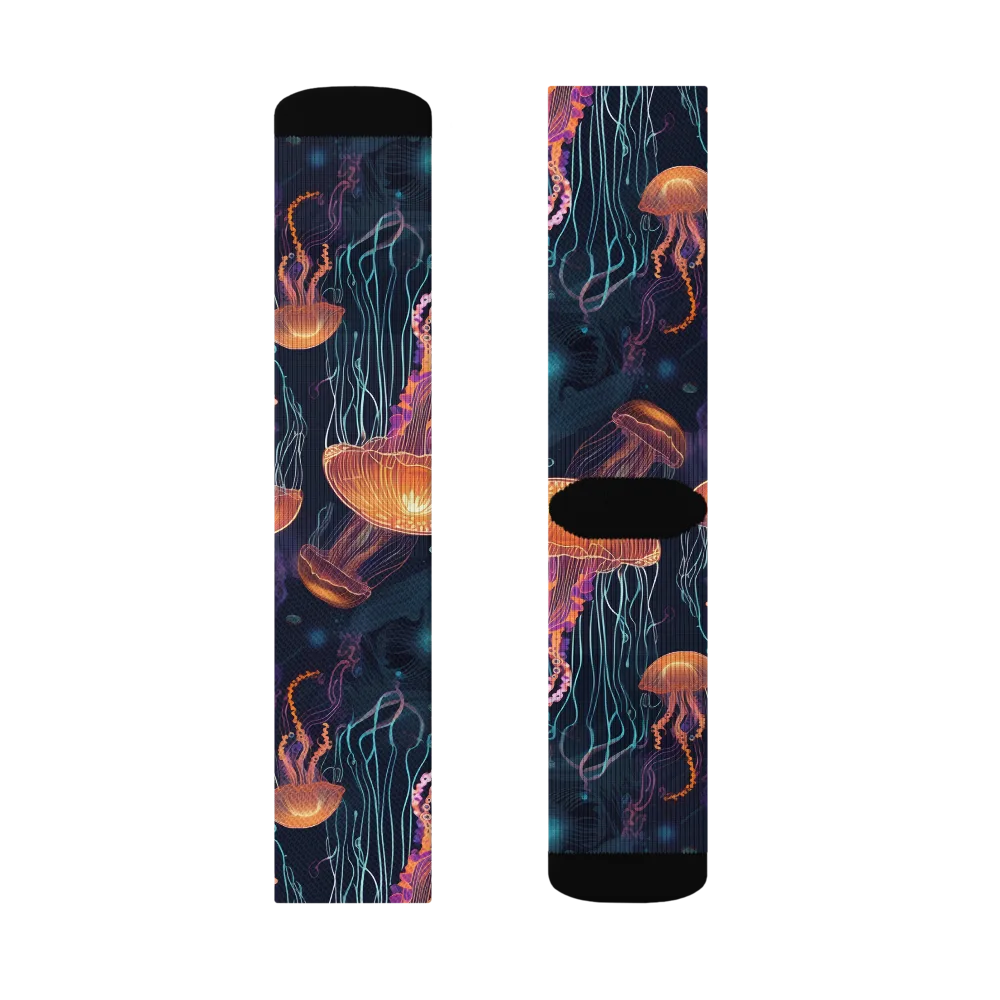Jellyfish Reverie on Socks — Left Sock