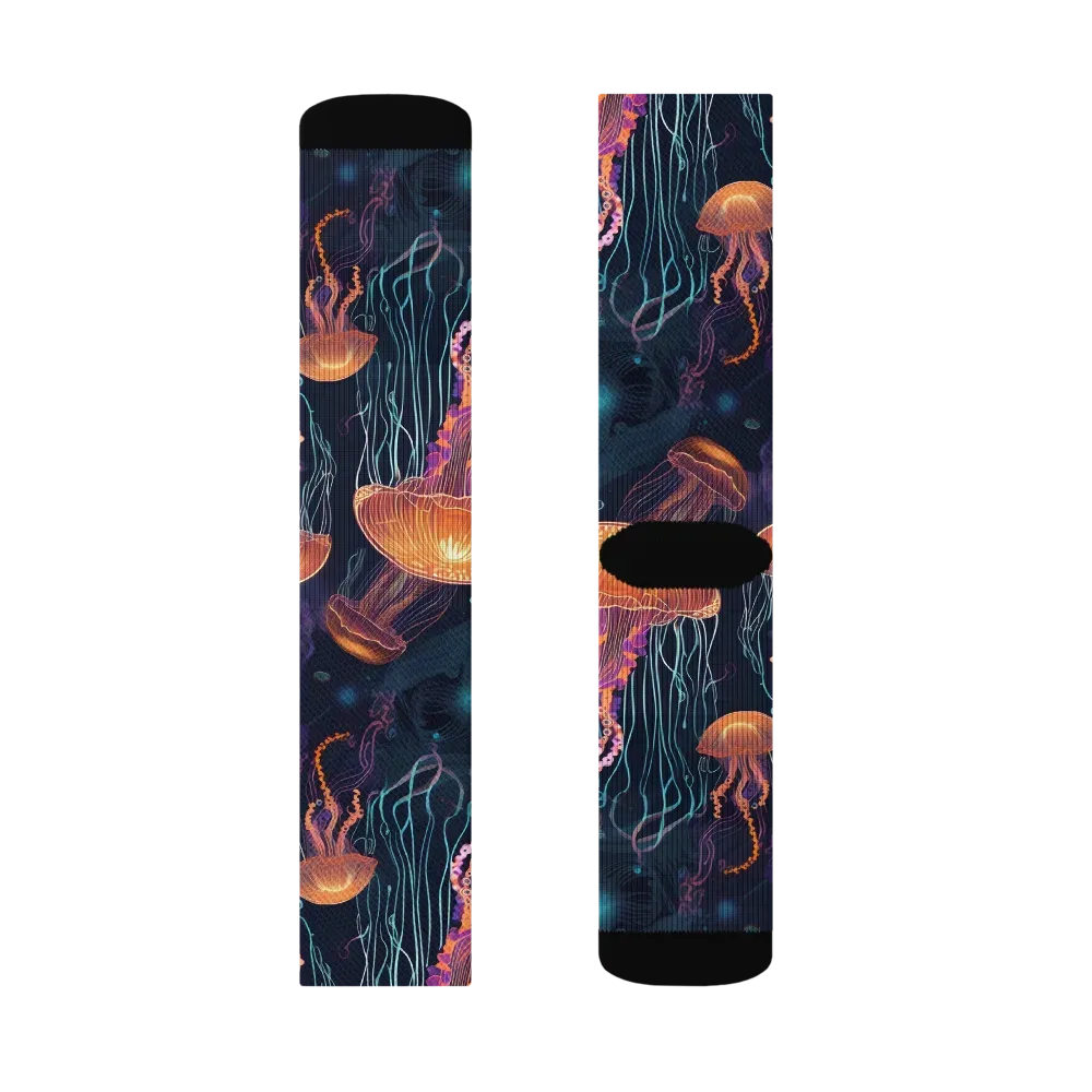 Jellyfish Reverie on Socks — Right Sock