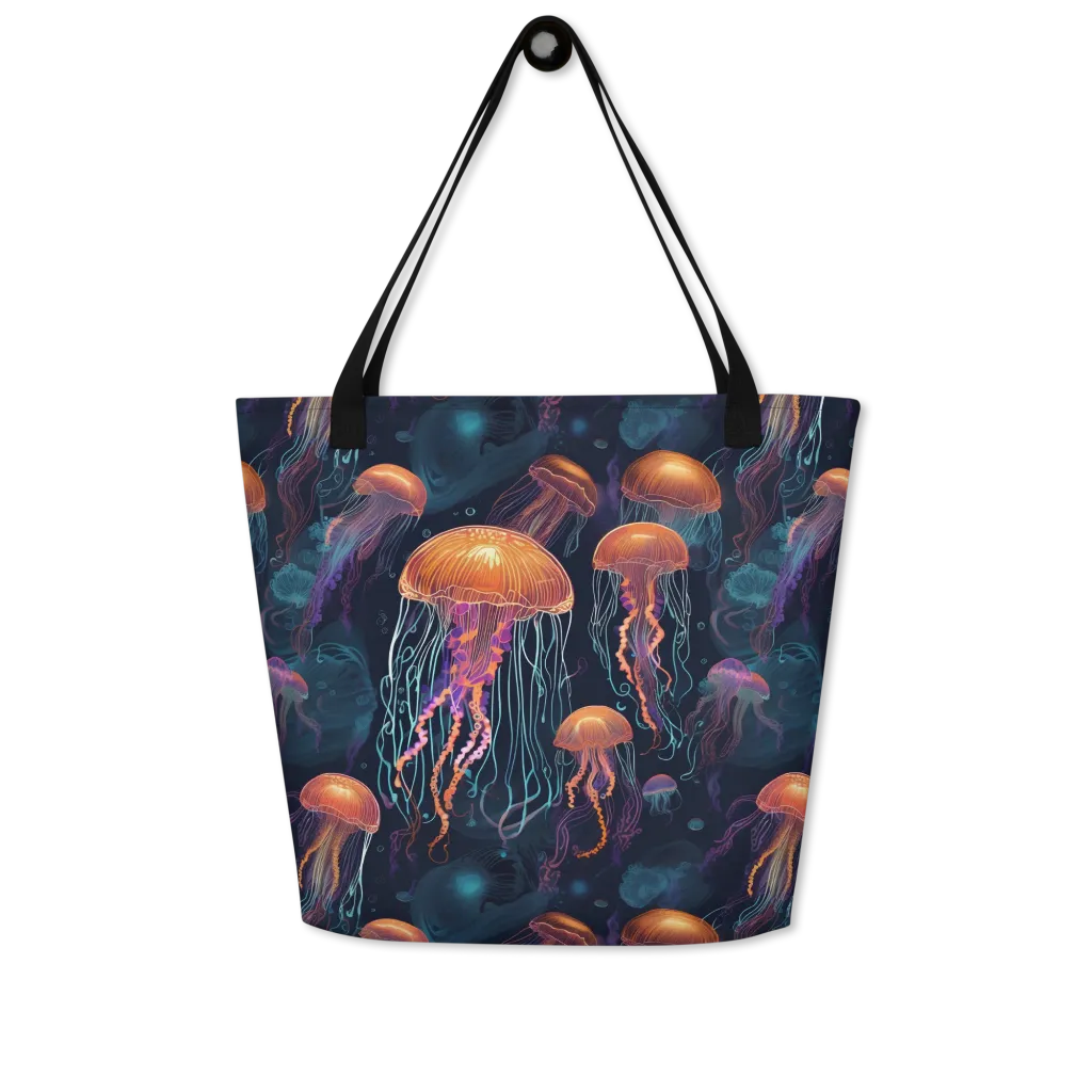 Jellyfish Reverie on Large Tote Bag W/ Pocket — Front