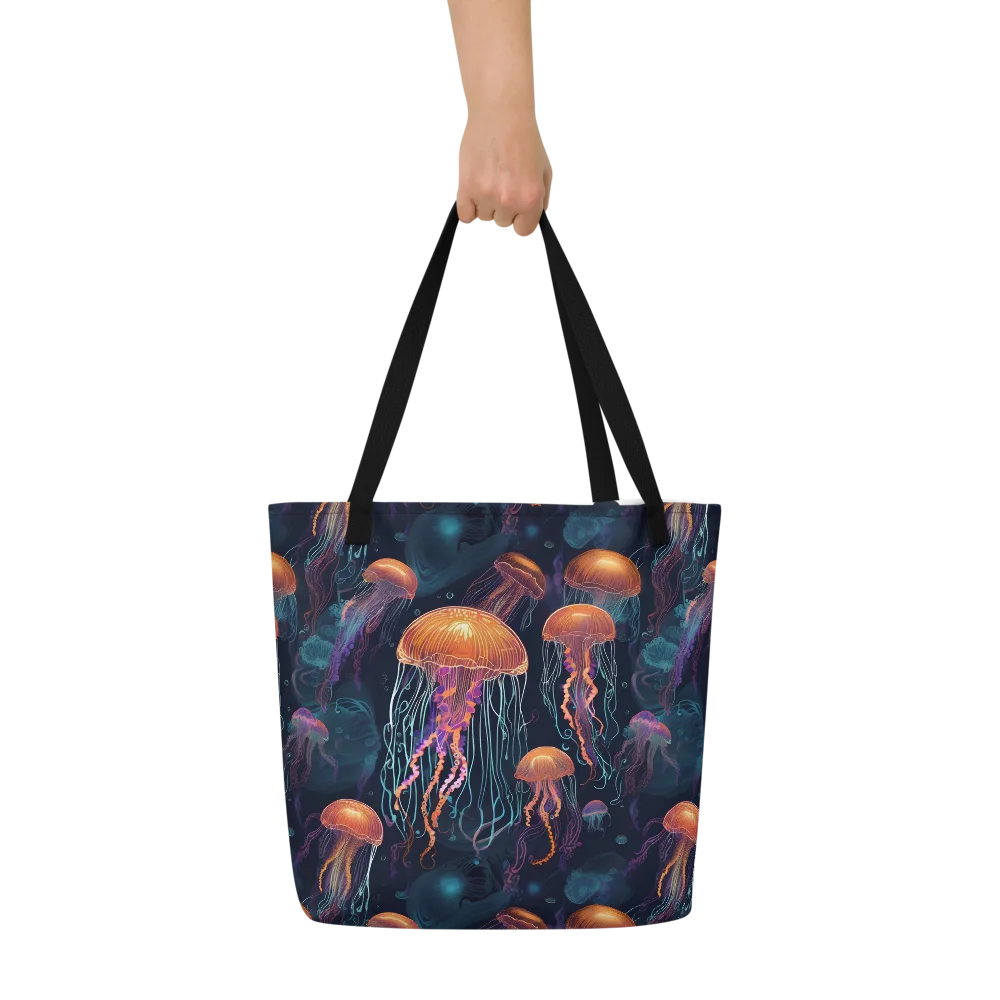 Jellyfish Reverie on Large Tote Bag W/ Pocket — Front