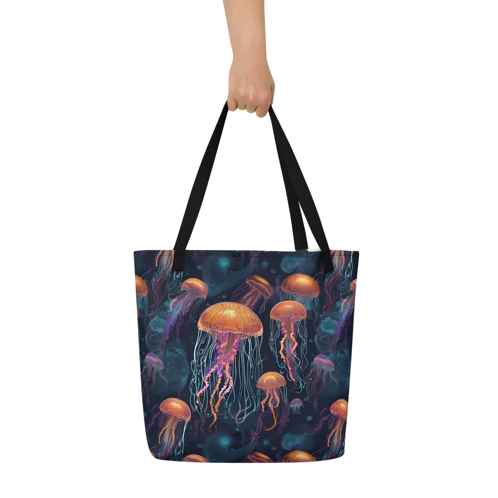 Jellyfish Reverie on Large Tote Bag W/ Pocket — Front