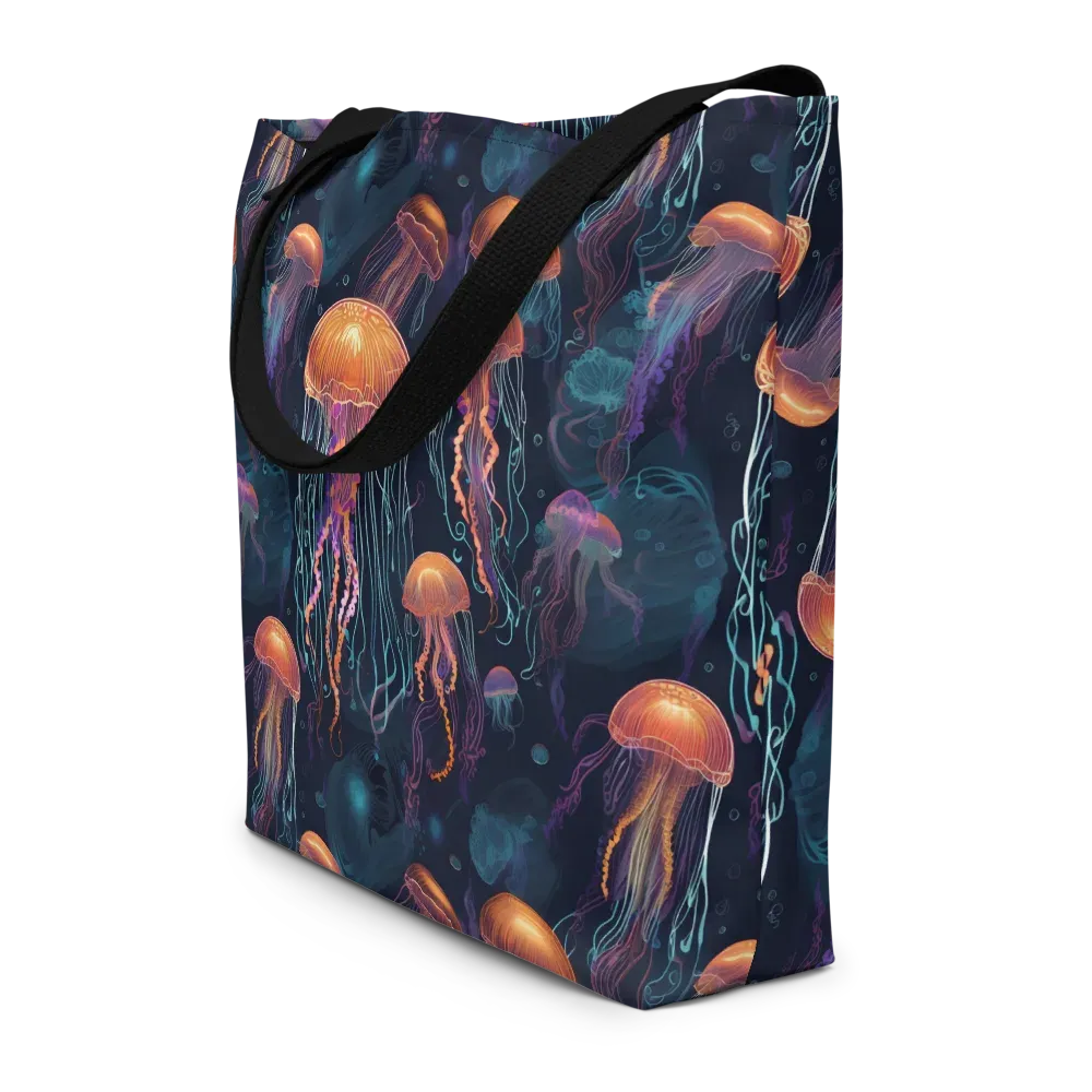 Jellyfish Reverie on Large Tote Bag W/ Pocket — Front