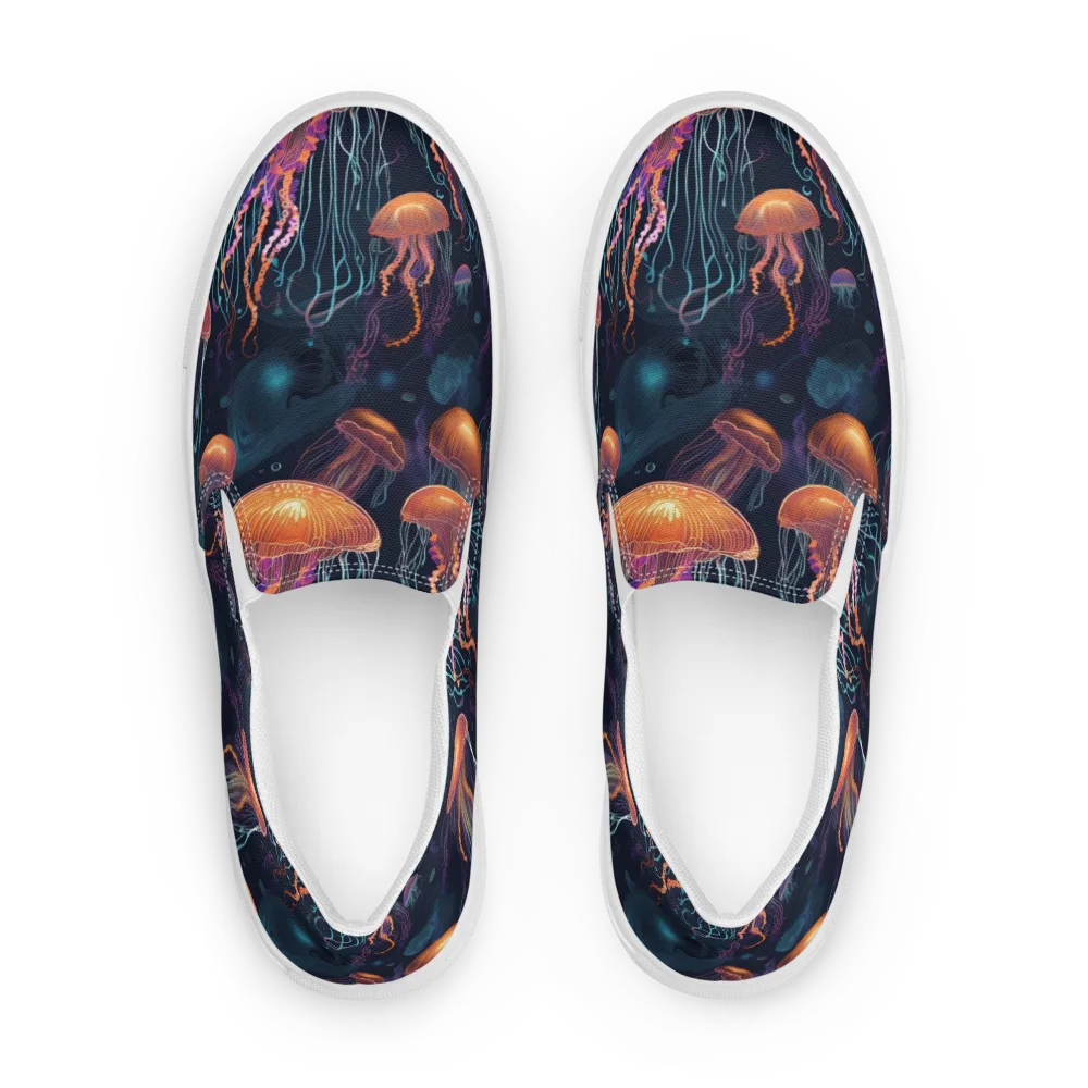 Jellyfish Reverie on Women's Slip-On Canvas Shoes — Front