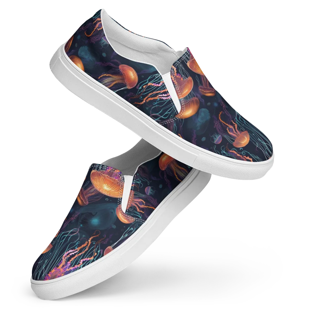 Jellyfish Reverie on Women's Slip-On Canvas Shoes — Front