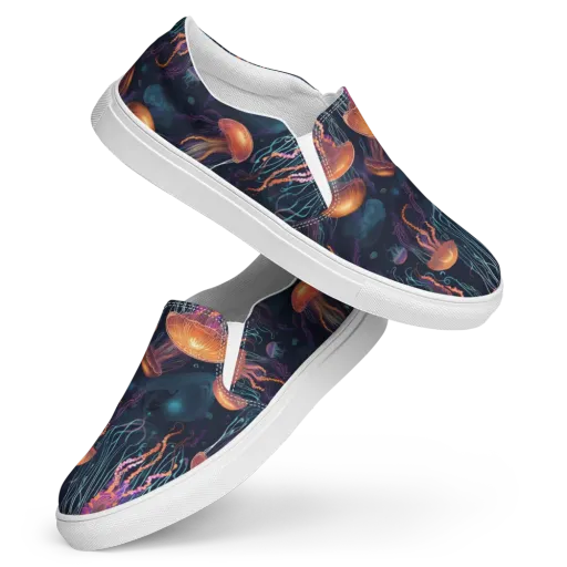 Jellyfish Reverie on a Women's Slip-On Canvas Shoes