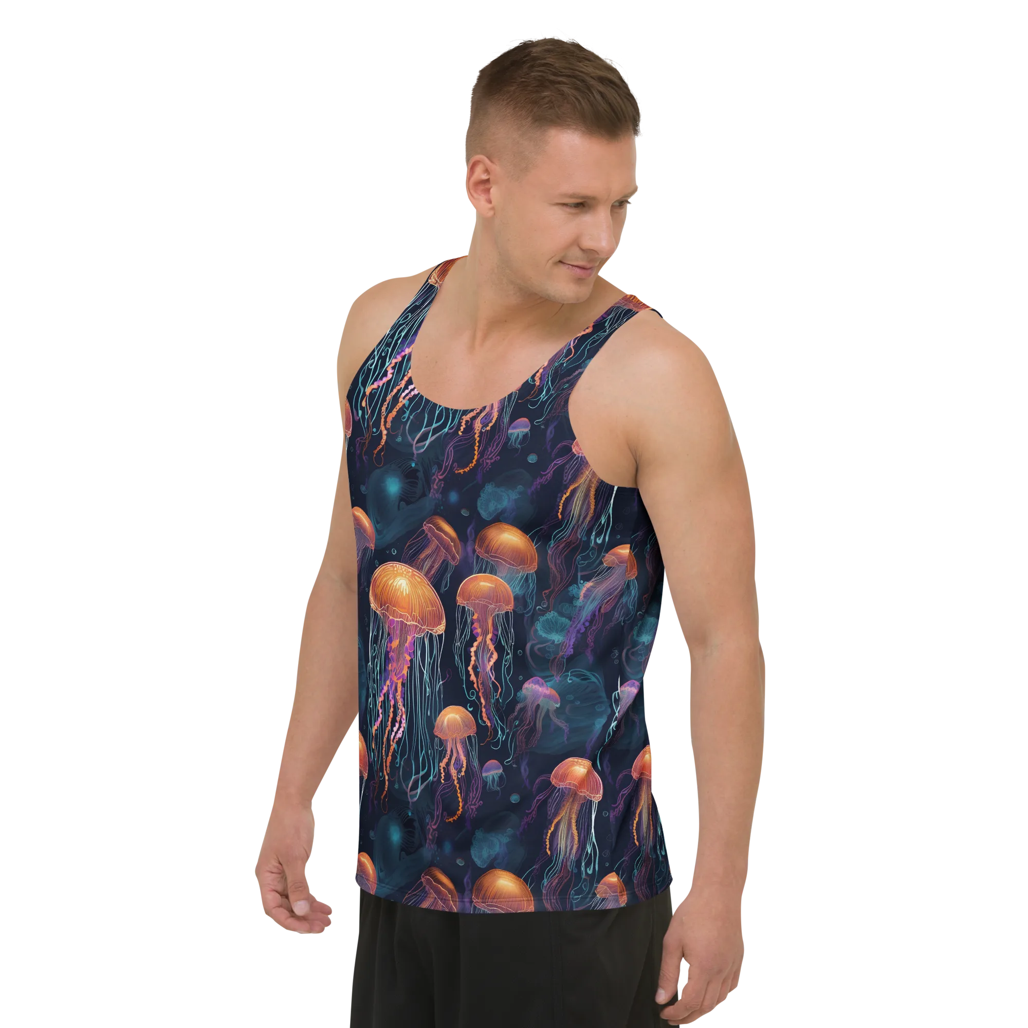 Jellyfish Reverie on Men's Tank Top — Left Front