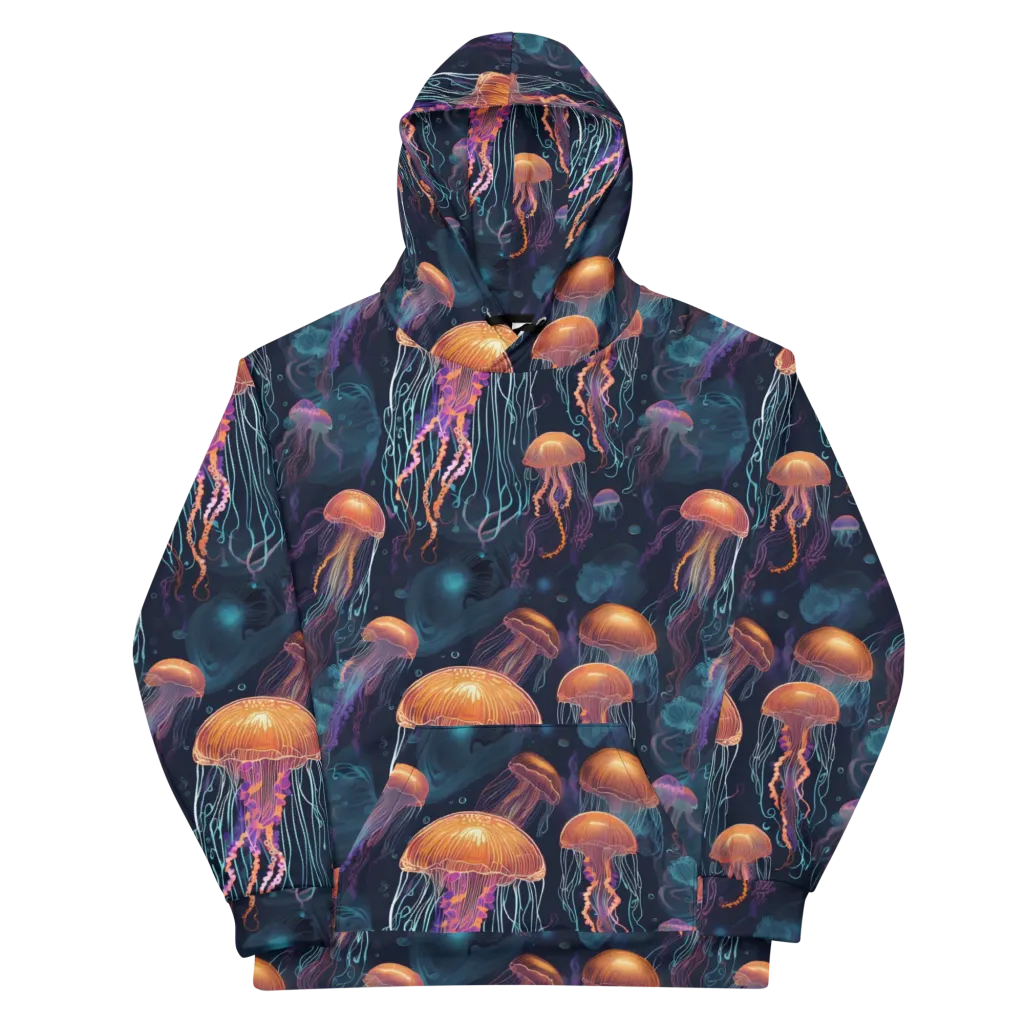 Jellyfish Reverie on Cotton Hoodie — Front