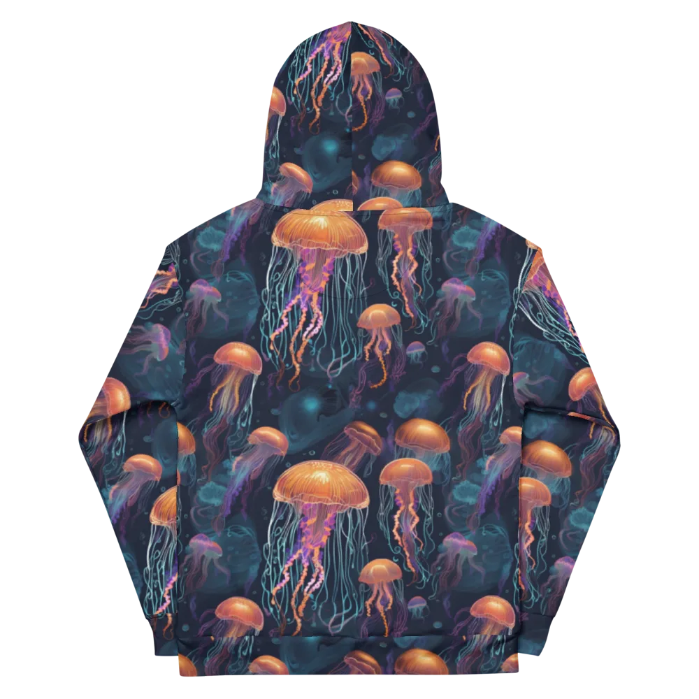 Jellyfish Reverie on Cotton Hoodie — Back
